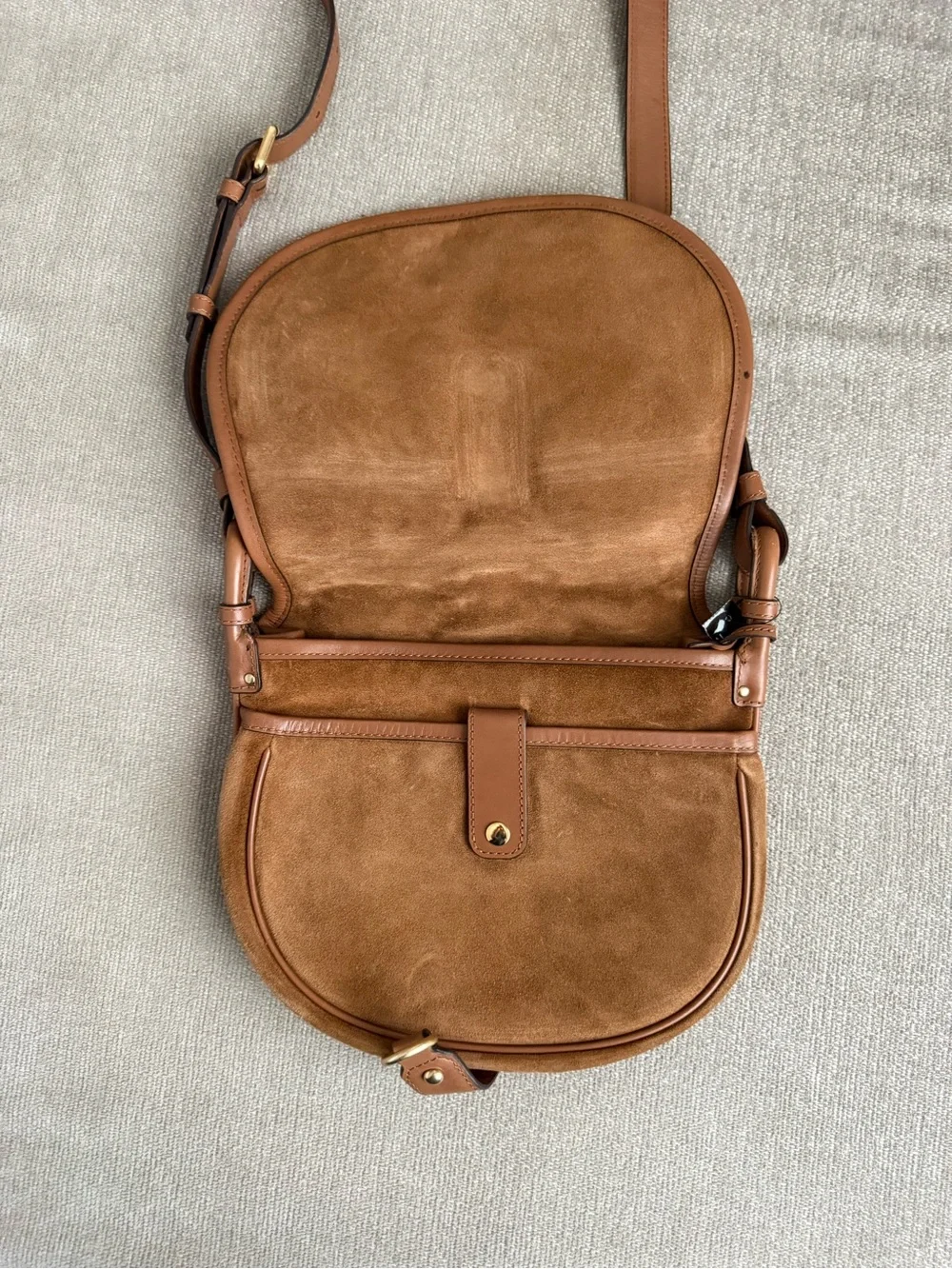 Michael Kors Leather Riding Suede Leather Crossbody Bag
